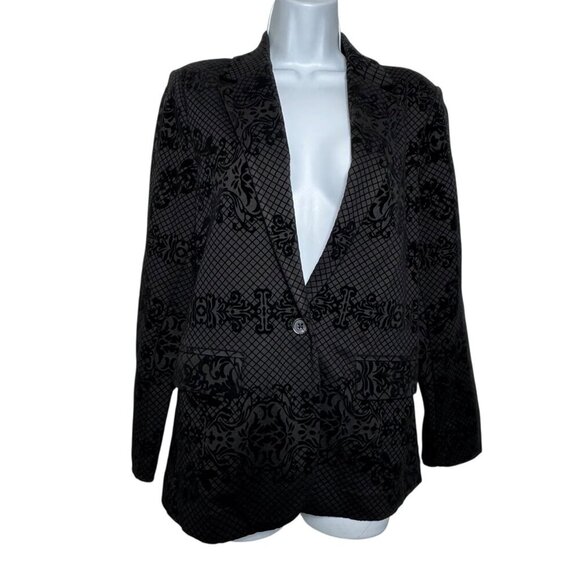 Nanette Lepore Black Brocade Velvet jacket blazer medium NWT - Picture 3 of 10